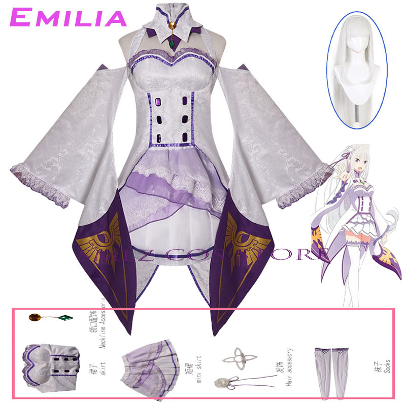 Anime Cosplay Ladies - أزياء إميليا التنكرية من أنمي ريزيرو