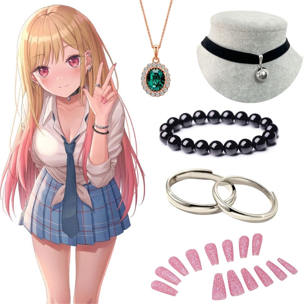 Kitagawa Anime Cosplay - أقراط وقلادة كيتاجاوا مارين، إكسسوارات تنكرية